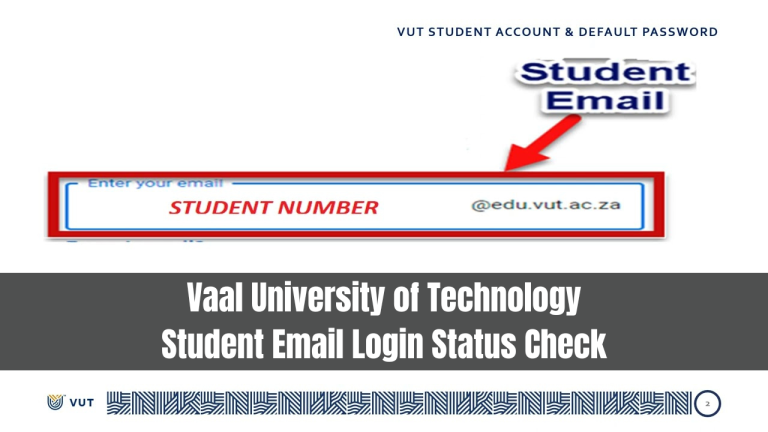 Vaal University of Technology Student Email Login Status Check